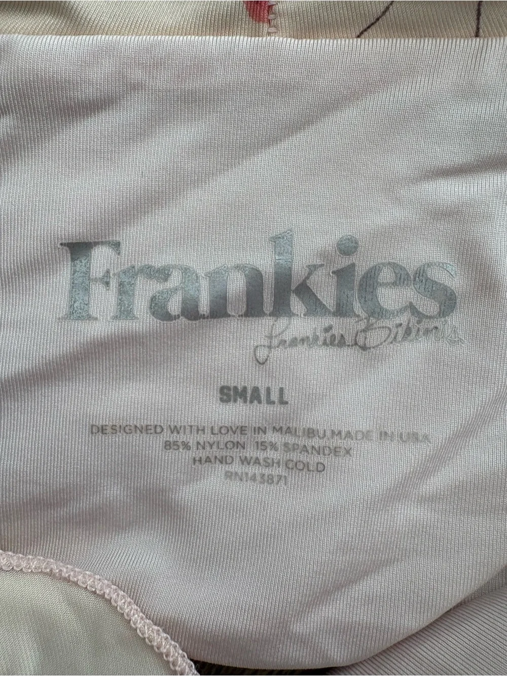 Frankie's Bikinis Cream Floral Ruffle Tie Bikini
